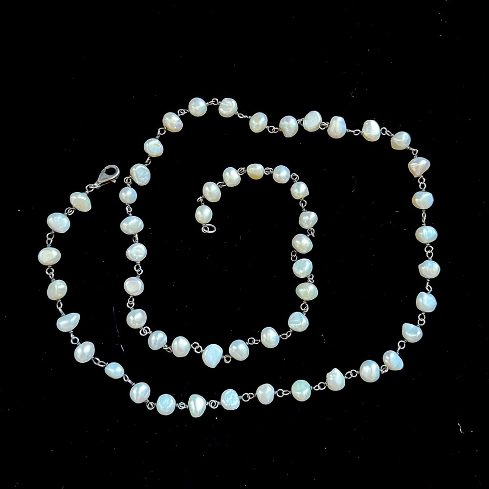SILPADA Sterling Silver & Freshwater Pearl Chain Beaded Necklace